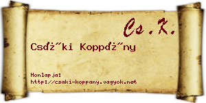 Csáki Koppány névjegykártya